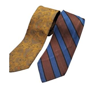 Vintage 50s Set of 2 Necktie Silk Famous Barr USA Mid Century Blanford‎ Rep VTG
